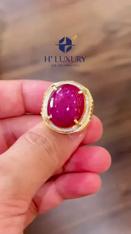 Nhẫn Nam Vàng Đỏ 14k 3,3c. Đá chủ Natural Ruby Sao Lục Yên chất nhung đỏ siêu đẹp sao nét 7đ hàng chuẩn thiên nhiên tuyệt đẹp hiếm có - Trọng lượng đá : 25,6ct 💎 #hluxury #giatrivinhcuu #luxury #gemstone #ruby #red #xuhuongtiktok #xuhuong 