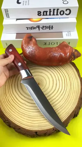 Pisau dapur tajam pisau pemotongan daging  pisau baja tahan karat gagang kayu yang diperkuat#fyp 