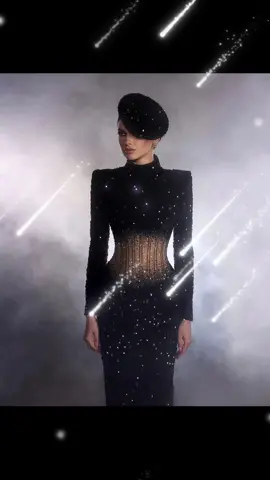 Black fully sequined high neck dress adorned with a corsage of fading memories... By Sadek Majed! #pandafashiondiary #sadekmajed #fashion #fashionblog #fashionblogger #inspiration #OOTD #couture #dress #glam #glamour #hautecouture #Love #lovethisdress #style #stylish #vogue #designer #luxury #tiktok #TikTokFashion 