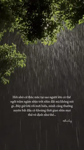 Mỗi lần ngồi ngắm mưa nhìn có chút buồn nhưng lại bình yên đến lạ kỳ, cảm giác bản thân được an ủi một phần nào... #story #tamtrang #mua #xuhuong 