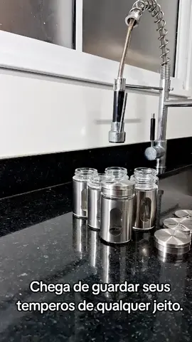 Porta Temperos 🧂 Kit com 12 unidades. Vidro com Aço Inox e com tamanho ideal. Link para compra: https://produto.mercadolivre.com.br/MLB-3651298209-kit-12-porta-temperos-saleiro-pimenteiro-aco-inox-c-visor-_JM?attributes=COLOR_SECONDARY_COLOR:SW5veA== #cozinha #Home #homedecor  #temperos #culinária #chef #restaurante 