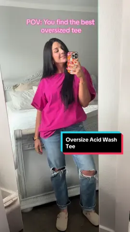 So comfy and love the texture of the vintage acid washed look 💖 #oversizedshirt #acidwash #vintageshirt #bigtshirt #tiktokshop #casualoutfits #oversizetshirt #comfyclothes #everydayoutfit #momtok #momoutfit 