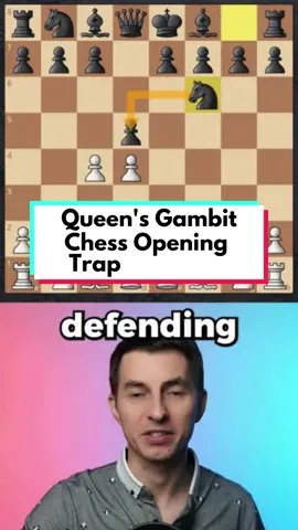 Queen's Gambit Chess Opening TRAP #chess #chesstok #chesslessons #chessopenings #gmigorsmirnov #remotechessacademy