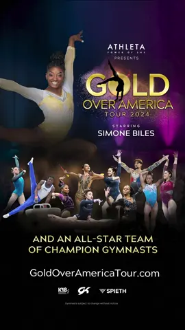 SURPRISE👀😜🫶🏾🤸🏾‍♀️✨ I’m going back on tour!!!! Join us at the @ATHLETA Presents Gold Over America Tour for an unforgettable celebration of gymnastics, athleticism, and spirit. Let hope, strength, resilience, and determination inspire you through every tumble, twist, and gravity-defying feat. Tickets on sale May 17!   #GoldOverAmericaTour go to goldoveramericatour.com for additional information 🫶🏾 