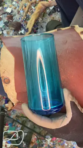 I love this blue!  I got this #blue #glass at a local #thriftshop and did some, well, improvements.  #flintknapping #arrowhead 