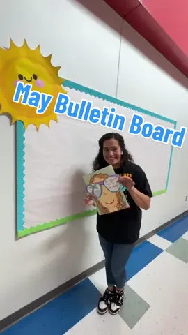 Keeping it simple for my May bulletin board because I’m barely surviving right now! ☀️ #bulletinboard #teachertok #prekteacher #iteachprek #summervacation 