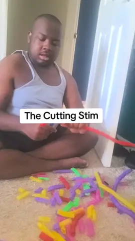 Check out the cutting stim #stimming #Darius #irisaanddarius #echolalia #autism #sensory #myautismstar 