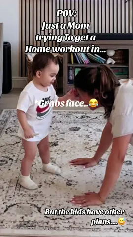 Safe to say i had to cut my workout short..: 😅  Hey- i tried!!  I usually wait until Elis nap time but i got cought up cleaning & he woke up after i took my pre workout so had to makw it happen hahaha  #sahmlife #momtok #relatable #toddlersoftiktok #cutebabies #iykyk 