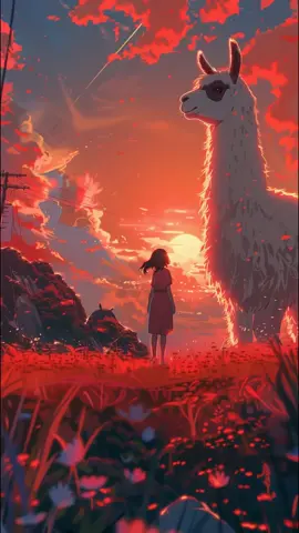 lofi llama enjoying the sunset - beats to relax/study to #lofi #lofimusic #lofibeats #aiart #aiartcommunity #aiartwork #digitalpainting #digitalart #midjourney #midjourneyart #cozyart