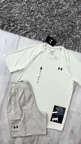 UA CARGO SHORT SET - BEIGE⌛️ #rave #sportswear #active #training #gym #Summer #Fitness #Fitness #outdoor #Running #latesttrendzzuk 