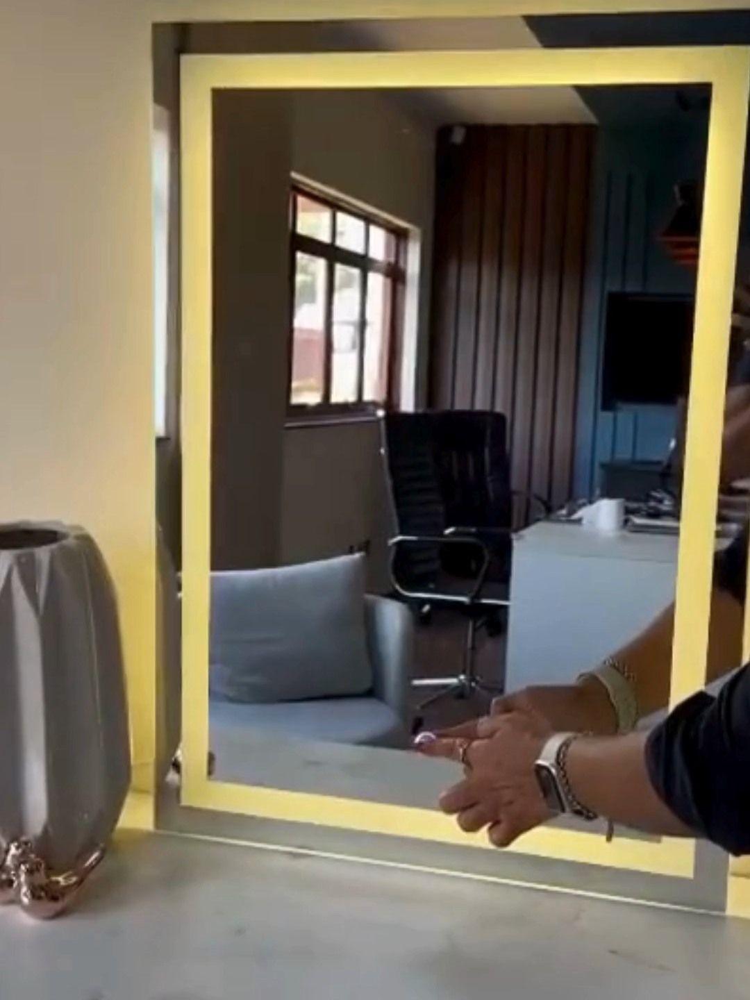 ✨Espelho Grande Jateado Retangular Com LED e Touch Screen ✨ #espelho  #EspelhoComLED #TouchScreen #espelhocamarim #make