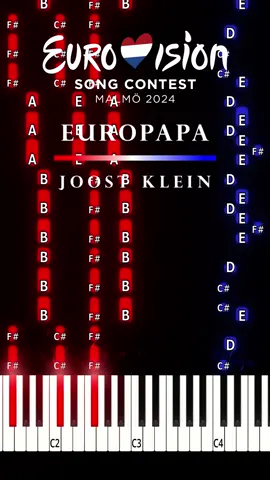 #eurovision #eurovisionsongcontest2024 #eurovisionsongcontest #europapa #joostklein #joostkleineurovision2024 #piano #pianotutorial #pianocover #pianocover #eurosong #easypiano #pianotok #netherlands #netherlands🇳🇱 #eurowizja 