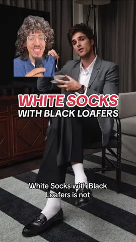Stop letting people who can’t dress tell you that you can’t wear white socks with black loafers ☠️🙄😭 #mensfashion #menswear #tailoring #loafers #loafersoutfit #streetwear  