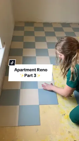 PART 3: Retro Apartment Reno 🛠️ The floors are ✨complete✨ I can't wait to come back to get started on the bathroom & living room space!! Stay tuned 💕 P.s please ignore all the paint in my hair 😅 #DIY