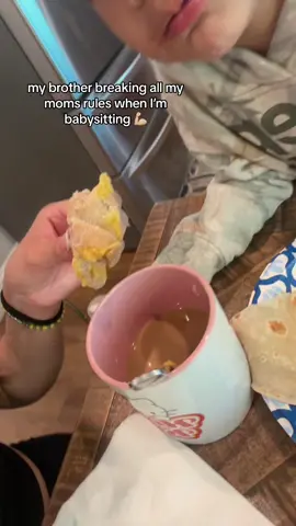 coffee and soda for breakfast is crazy but 🤷🏼‍♀️ #babysitting 