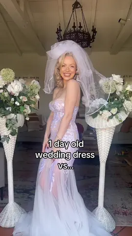 1 day old vs. 100 year old wedding dress 😭 the DIFFERENCE is INSANE!!! 😲