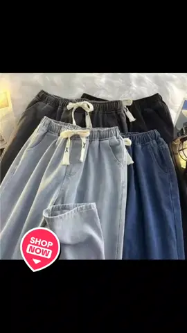 MR9 Jeans 5080 กางเกงยีนส์ขายาวเอวมีเชือกรูดผ้านุ่มใส่สบาย#กางเกงยีนส์ #เทรนด์วันนี้tiktok #กดสั่งในตะกร้าได้เลยจ้า❤️🧺 