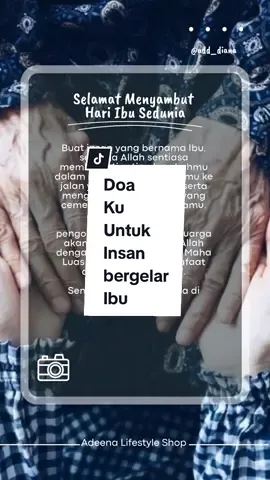 Assalamualaikum. Setiap hari adalah hari Ibu untuk semua para ibu yang HEBAT. Al-Fatihah untuk mak yang telah tiada😢. #hariibu #ibu #doauntukibu #RatuSelamanya #adeenalifestyleshop 