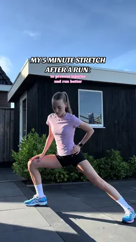 Very requested video! This is my 5 minute stretch after my run to prevent injuries and run better! Press + and save it to try this routine out later! 🩷 #fy #fyp #foryou #foryoupage #inspiration #hardlopen #Running #run #workout #training #motivation #hybridtraining #runner #routine #streching #strechingroutine #routine #coolingdown #afterrunning 