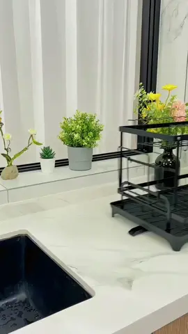 2-tier Dish Drying Rack, Dish Drying Organiser with Drainboard, Modern Trendy Detachable Dish Drainer Organizer, Kitchen Gadget Space Saver, Tableware Drain Storage Shelves, Kitchen Cutlery Organizer PERFECT