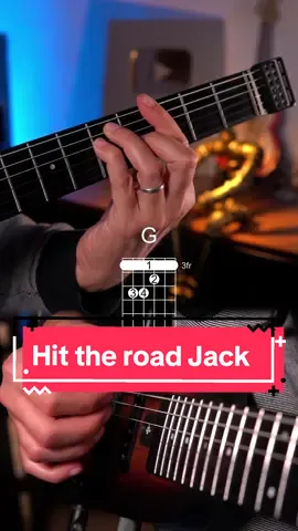 Hit the road Jack guitar tutorial - Ray Charles. I play a @Donner Music  HUSH-X travel guitar 🔥 ➡️Tabs and gear with discount code in my bio #guitar #strumming #guitarist #guitarlessons #guitartutorial #donnerhush #donnerguitar #donnerelectricguitar #donnerartist #donnermusic 