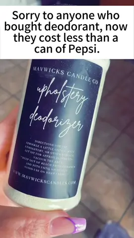 Below $7 right now. Y’all go grab a couple!!! Deodorize your couch! #springcleaning #cleaning #CleanTok #clean #smellsgoodinhere #upholsterycleaning #uphoslterydeodorizer #mavwicks #mavwickscandles #braziliansummers #volcanic #scenteddeodorizer #deepcleaning #deepcleantok #deepclean #shopping #deodorizer #freshenup #fresh #couchdeodorizer #sofarefresh #sprinklesprinkle 