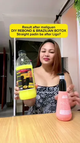 Replying to @Elleiyna's shop Result after maliguan ang ating DIY REBOND gamit itong Augeas so easy straightening hair cream at Kerabond Brazilian Botox! Straight padin ba? #brazilianbotox #brazilian #augeashairstraightener #augeasstraighteningcream #soeasyhairstraighteningcream #fyppppppppppppppppppppppp #fypシ゚viral 