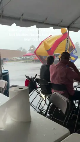 When your one job was to secure the bounce house… #bouncehouse #windstorm 