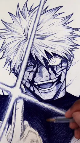 Was not touching that hand ☠️ #drawing #gojo #anime #satoru #loomis #fyp #tutorial #art #artist #pen #bicpen