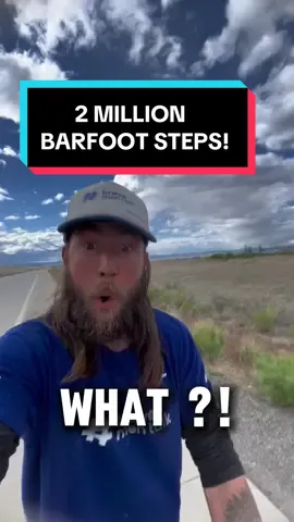 2 MILLION !! barefoot steps. Only about 5 MILLION left to go on this world record walk from LA to NY to raise awareness and funds for men's mental health. Reckon I can get a dollar for every step ? You can donate on link in bio 🙏🏻 Let one message be loud and clear and spread to all corners of this planet.. #bravementalk 