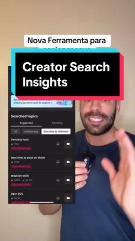Nova Ferramenta Creator search insights para você crescer no TikTok #creatorsearchinsights 