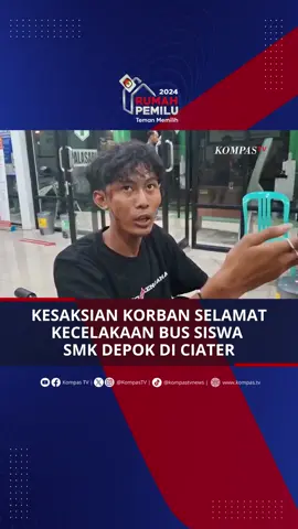 Seorang korban selamat kecelakaan maut bus rombongan siswa SMK Lingga Kencana Depok menuturkan awal mula peristiwa nahas itu terjadi di Ciater, Subang, pada Sabtu (11/5/2024) malam. Fahmi Fahruruzi, seorang korban selamat menyebut bus yang ditumpanginya sempat diperbaiki karena alami kebocoran oli. Ia menuturkan ketika bus melaju ke daerah Subang bus tiba-tiba seperti alami rem blong hingga terguling. #tiktokberita  Simak selengkapnya video berikut ini, dan temukan juga berbagai informasi terbaru lainnya hanya di www.kompas.tv atau Kanal Youtube KompasTV