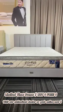 Limited Time Offer | BUY 1 FREE 1 🔥 CoolSilk 2.0 Nano-G Cool Fresh comes with the CoolSilk fabric that infused with Nano-G technology that helps in anti-bacterial & anti-dust mite. With its 3-Zones Individual Pocketed Spring, it helps to minimize partner disturbance. Get it now at your nearest Dunlopillo authorized dealer store or checkout online now !  T&C apply  #Dunlopillo #DunlopilloWorld #DunlopilloMalaysia #Mattress #Bedding #Tilam 