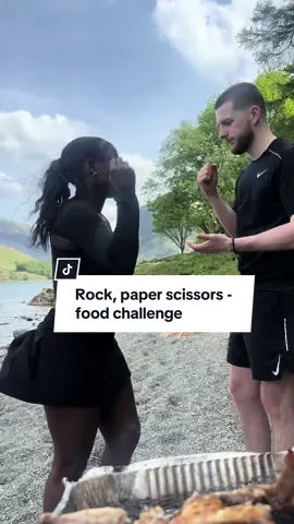 Rock paper scissors food challange 💀 Who won? #lakedistrict #fyp #interracialcouple #foodchallenge 