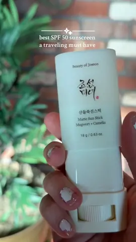 Im obsessed with this sunscreen stick! In my mid 30s now, gotta protect my skin! ☀️🧴🏝️#disneyvacation #sunscreenreview #travelingmusthaves #spf50  #bestsunscreen #tiktokshopmothersday #dealdash #ttsacl #beautyofjoseon 