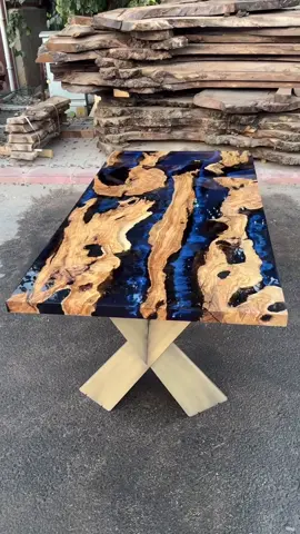 New Blue Epoxy Table , Epoxy Table, Dm for details #epoxytable #epoxywoodtable #epoxyresintable #epoxytabletop #tabletopepoxy #interiordesign #blueepoxytable #woodworking #homedecor 
