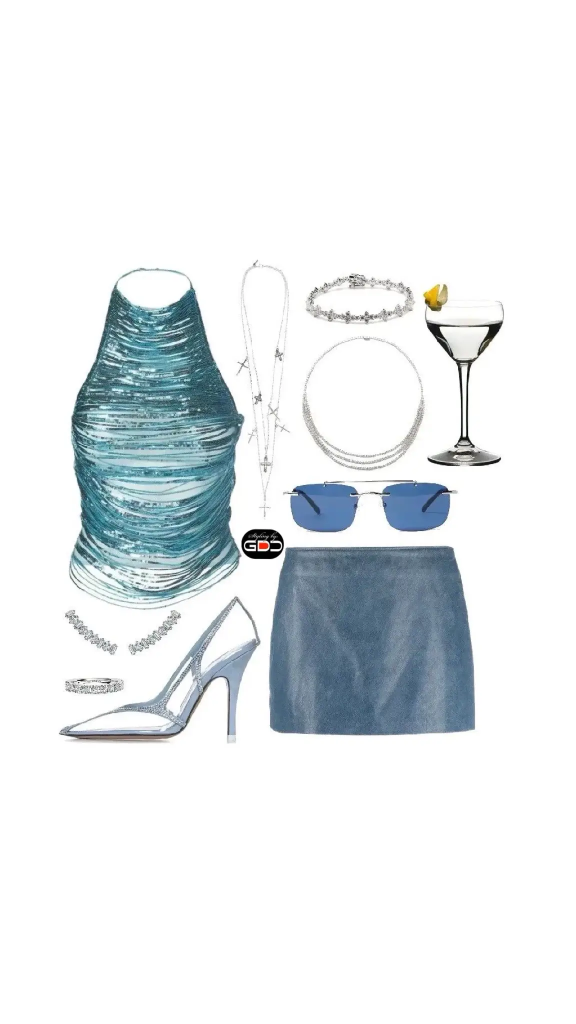 𝗙𝗮𝗻𝗰𝘆 𝗮𝗻𝗱 𝗖𝗮𝘀𝘂𝗮𝗹 outfit for ss24 for day and night!✨🪽🤍🩵🪩🦢 . Styling by GDC 🖤♥️✨