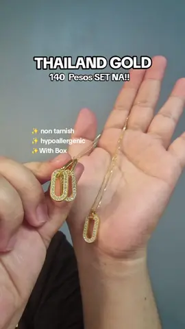 Thailang Gold Jewelry Set (earings + necklace) Only 140 Pesos. Kung di pa steal enough yan.. read reviews ng mga nakabili na 🤎 #jewelryset #thailandgold #necklace #earrings 