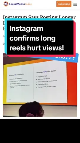 #contentcreator did you know that 90 seconds Instagrsm Reels can ACTUALLY hurt your views and performance? I wonder if it's the same for Tiktok too. #contentcreatortips  #meme  #memes  #socialmediamarketing  #socialmediatips  #digitalmarketingtips 