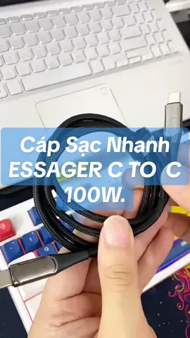 Cáp sạc nhanh Essager c to c 100W chân ai của anh em hay chơi quạt tản nhiệt nha 😍😍😍 #capsacnhanh #capsac100w #essager #phukiendienthoai 