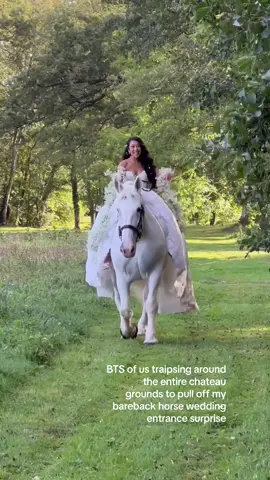*thankfully* no gowns were harmed in the filming of this content  BTS by my angel @Jenni Adishian  #weddingentrance #horsewedding #bridalentrance #weddinginspo #horsegirl #fyp #foryou 