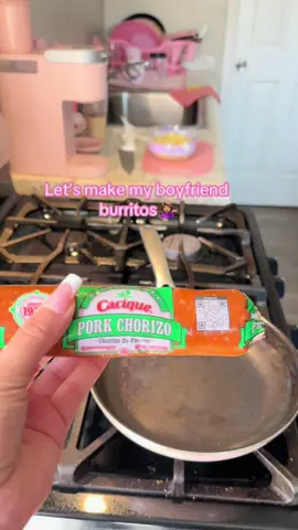 This man and his burritos lol how do you guys make breakfast burritos need to switch it up lol #breakfast #burrito #fyp #pink #relationships 