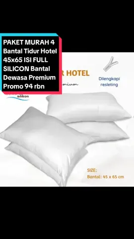 PAKET MURAH 4 Bantal Tidur Hotel 45x65 ISI FULL SILICON Bantal Dewasa Premium Rp 94.000 #bantaltidur #bantaldewasa #bantalhotel 
