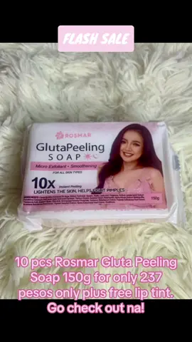 10 PCS ROSMAR GLUTA PEELING SOAP 150G with FREE Lip Tint  #rosmarbeauty #glutasoap #whiteningsoap #glutapeeling #tiktokshoptrendingsoap #fypシ゚viral 