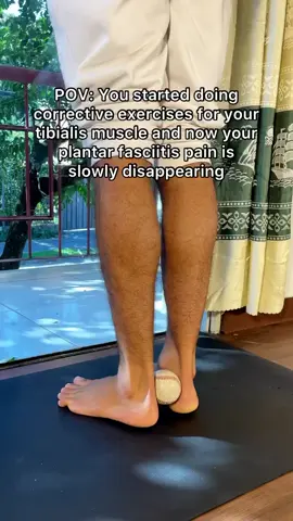 By strengthening the tibialis muscle through targeted exercises like this, it can regain its supportive and stabilizing functions.  This helps improve foot and ankle alignment, reduce excessive pronation, and enhance shock absorption.  Strengthening the tibialis muscle can alleviate the strain on the plantar fascia, reducing the pain caused by plantar fasciitis. Do this exercise 3x15 daily and let me know how it goes 🙏