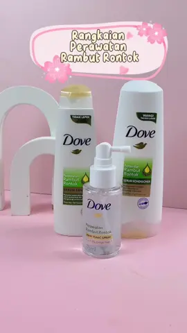 Paket lengkap hasil lebih maksimal 😍😘😘 #kuatdariakar #dove #doveshampoo #conditioner #hairtonic #haircare #hairroutine 