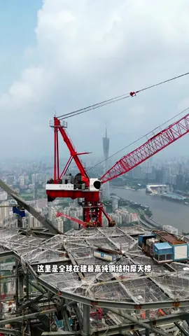 Look at our tower crane on the construction site.#tower crane#building implements#construction machinery#Used tower crane