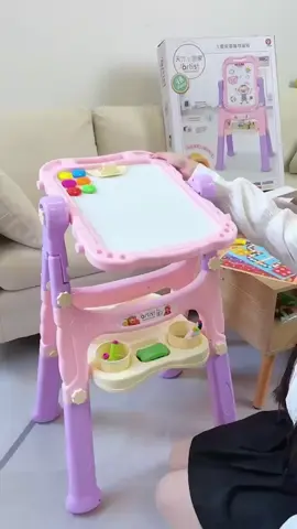 Magnetic Double-Sided Drawing Board Shop Now: https://chunnumunnu.pk/shop/?orderby=date Introducing our Double-Sided Drawing Board—a dynamic canvas for your child’s imagination to flourish! With both a blackboard for chalk and a whiteboard for markers, this drawing board offers endless opportunities for artistic expression and learning. Designed for collaborative creativity, this drawing board can be used by several children at once, making it perfect for playdates, classrooms, or siblings who love to create together. Plus, with its detachable design, the possibilities for drawing positions are endless—use it as a table, lay it down for relaxed drawing sessions, or set it up as a simple stand drawing board. Crafted from high-quality ABS plastics, this drawing board is smooth without any sharp edges, ensuring safety and comfort during playtime. It’s also non-toxic and odorless, providing peace of mind for parents. Say goodbye to messy walls and hello to hassle-free creativity! This drawing board for toddlers offers a clean and convenient way for boys and girls to scribble, draw, and explore their artistic talents. It’s the perfect gift for sparking creativity and fostering imaginative play. Specification: Material: Plastic Long Leg Installation: 49x35x92.5 cm / 19.29×13.78×36.42 inches Short Leg Installation: 46x26x75 cm / 18.11×10.24×29.53 inches Drawing Board: 34×43 cm / 13.39×16.93 inches Package Includes: 1 Set Kids Double-Sided Painting Easel Unleash the artist within and create a world of colorful possibilities with our Double-Sided Drawing Board!