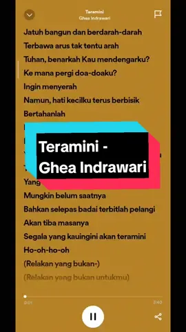 Teramini - Ghea Indrawari #spotify #playlists #spotifylyrics #music #fulllyrics #liriklagu #gheaindrawari #foryou #fypシ 