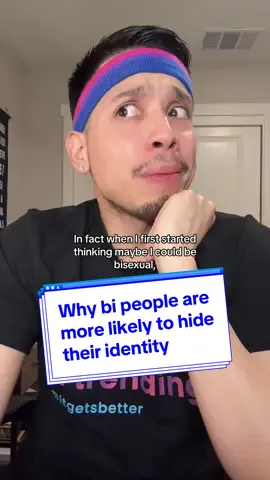 Bi people are more likely to hide their identity?! Thanks @Michael Lemus for this eye-opening review of ways biphobia and bi erasure can impact us! 💖💙💜 #itgetsbetter #mentalhealthawarenessmonth #bi #bipride #lgbtqmentalhealth #bisexualmyths 